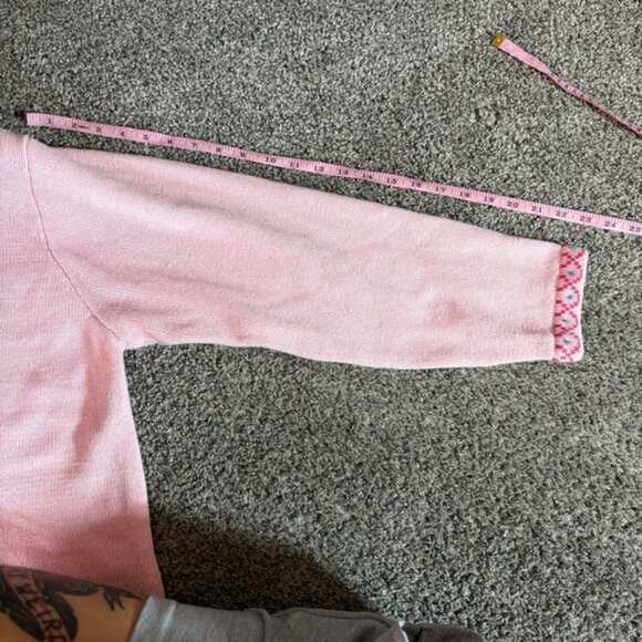 Embroidered Floral Parrot‎ Cardigan Pink Button Up Sweater Quirky Women - Picture 4 of 9